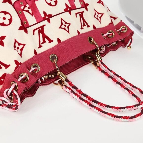 LOUIS VUITTON Cruise line Eponge Tote Bag Pile White M92096 LV Auth sw1167V - Picture 7 of 16